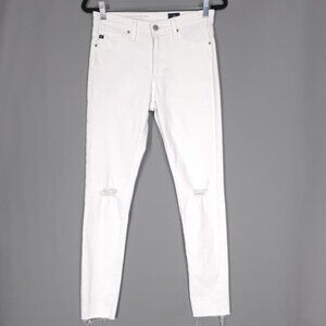 AG‎ ADRIANO GOLDSCHMIED Women's Jeans Size 27R THE FARRAH SKINNY ANKLE White